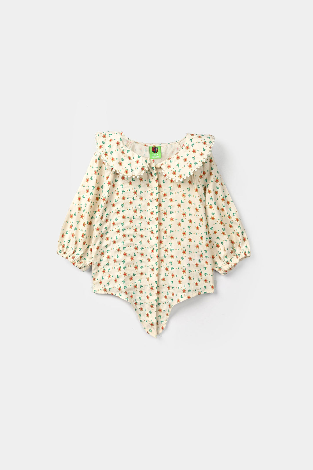 Infant Girls Poly Cotton Casual Top Mini Flowers - Off White