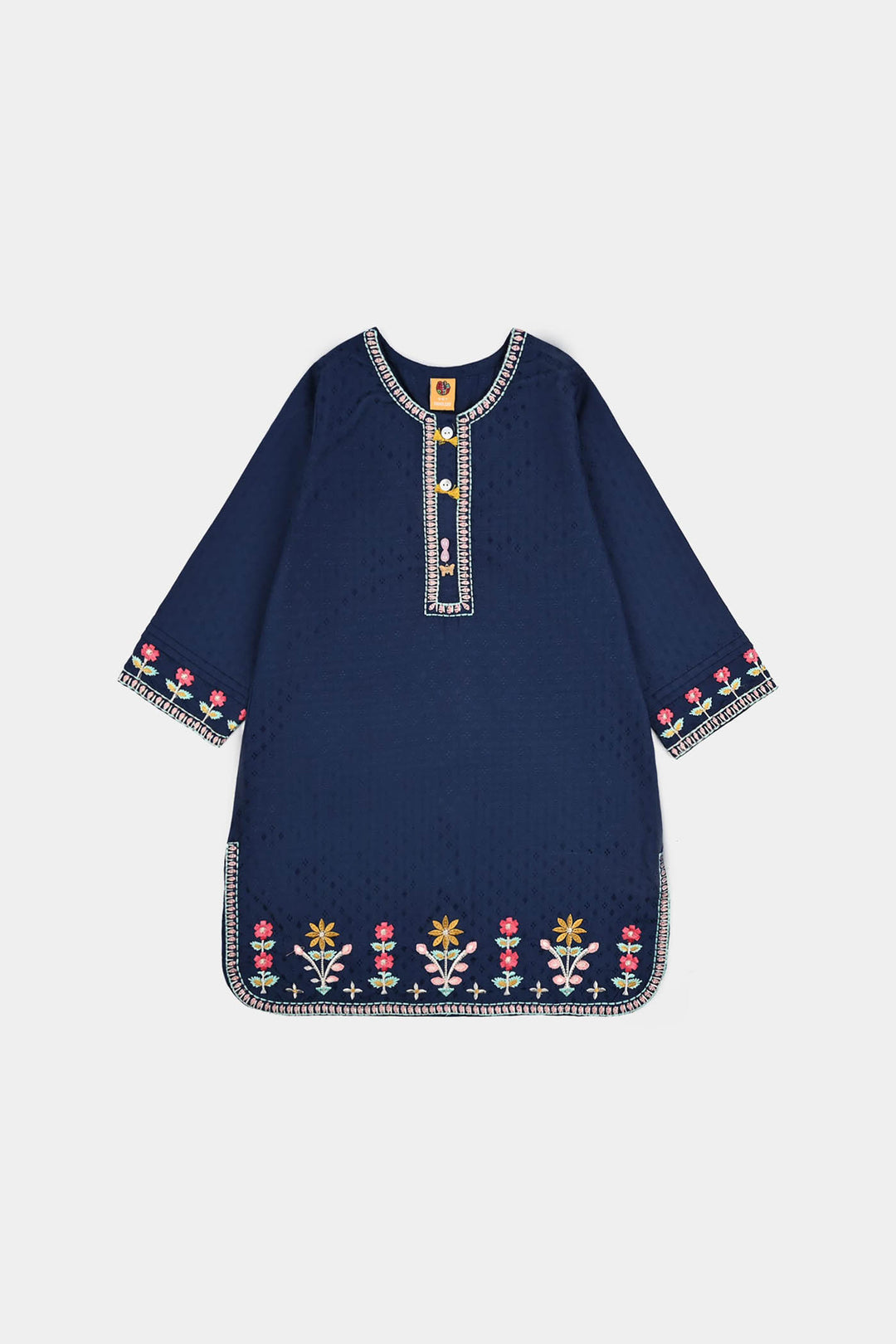 Girls Jacquard Emb 2Pcs Classy-Navy Blue