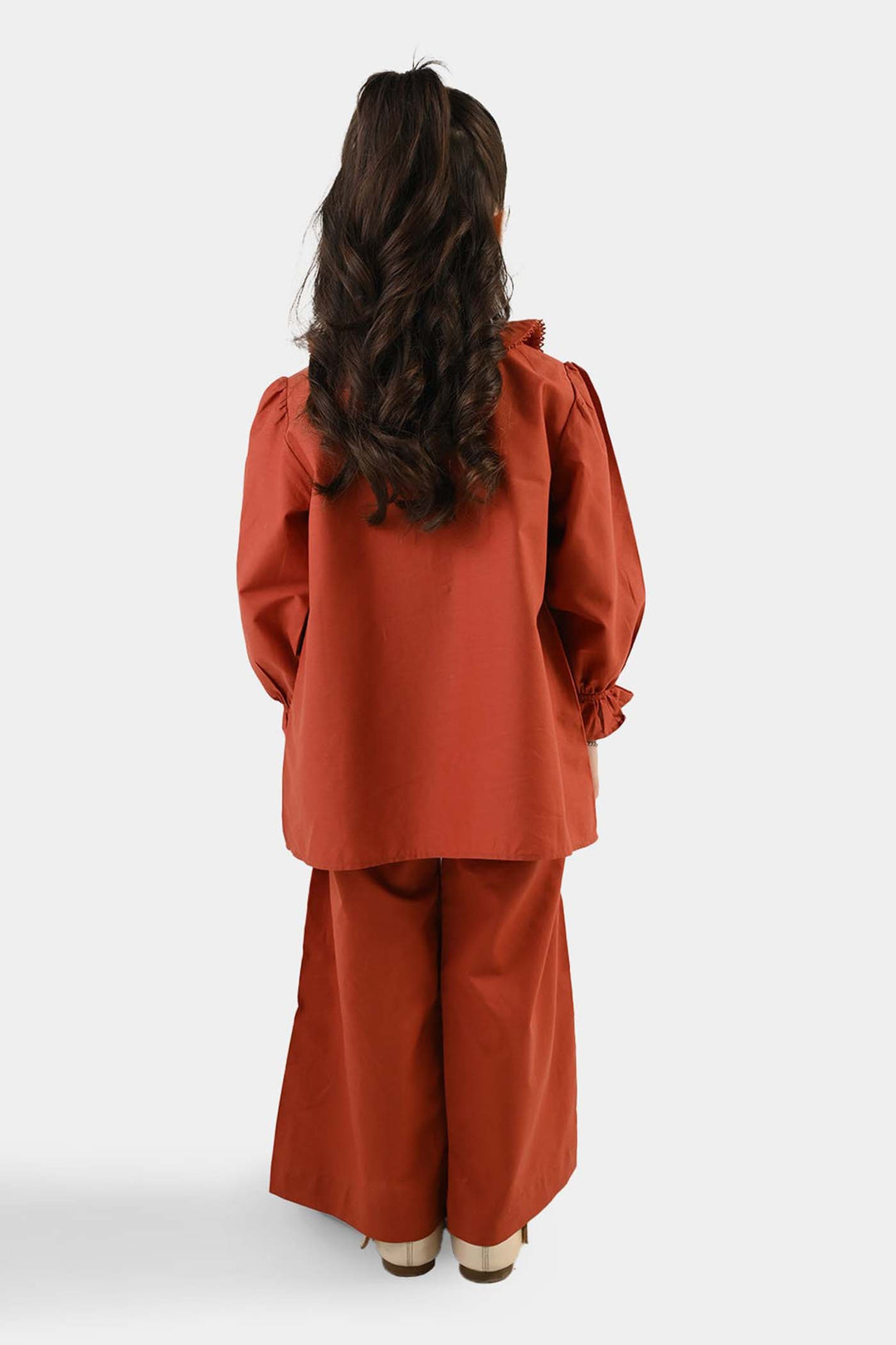 Girls Cotton Emb Co-Ord Set Picante