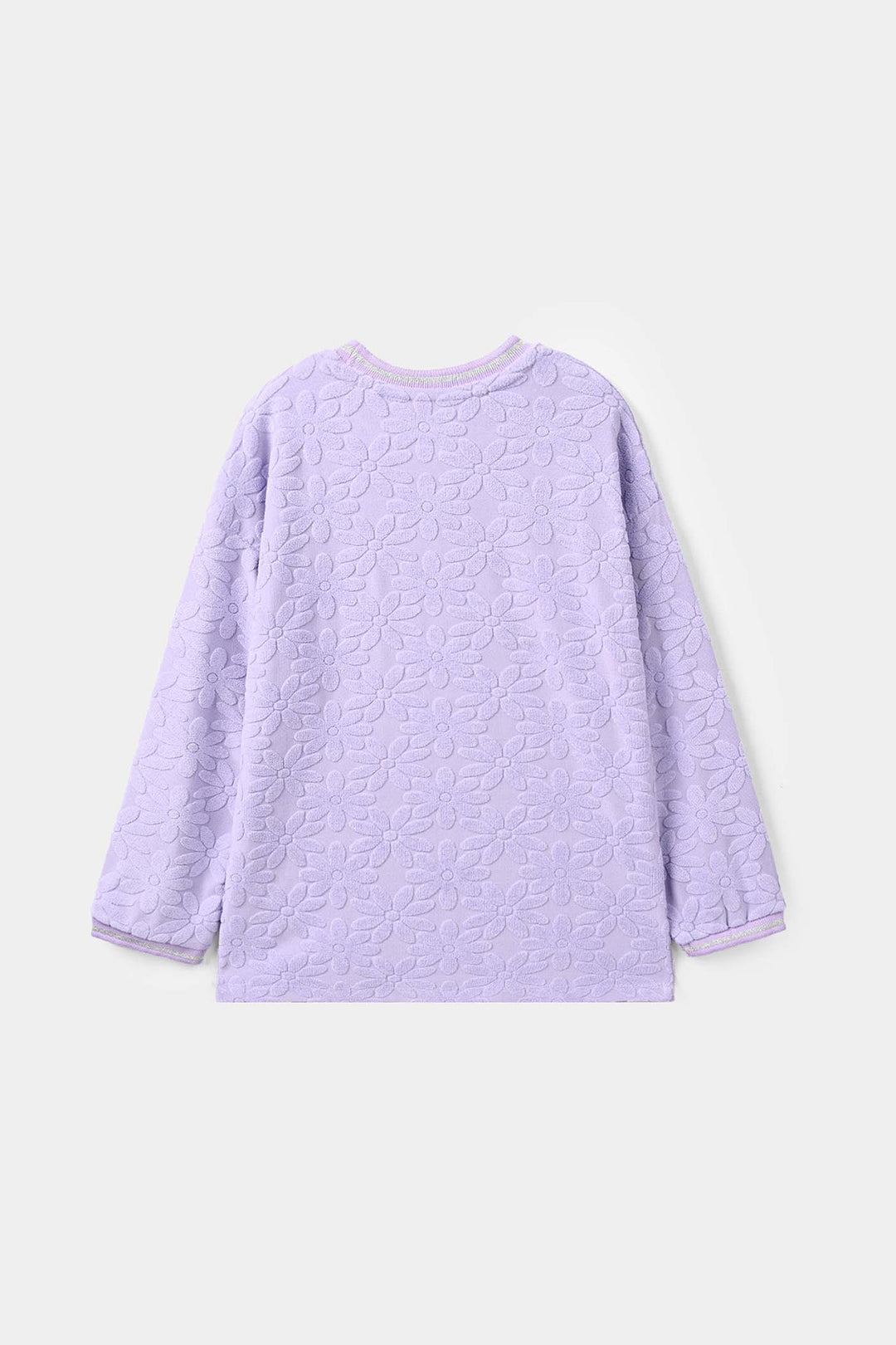 Girls Lycra Jersey T-Shirt Purple Floral