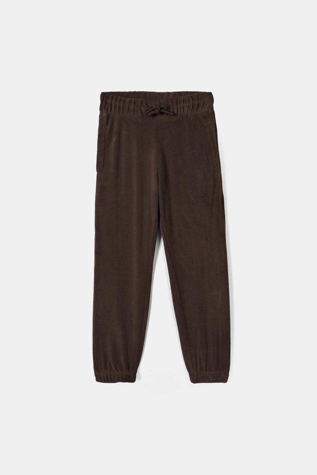 Boys Cotton Interlock 2 Pcs Suit Sport Club-BROWN
