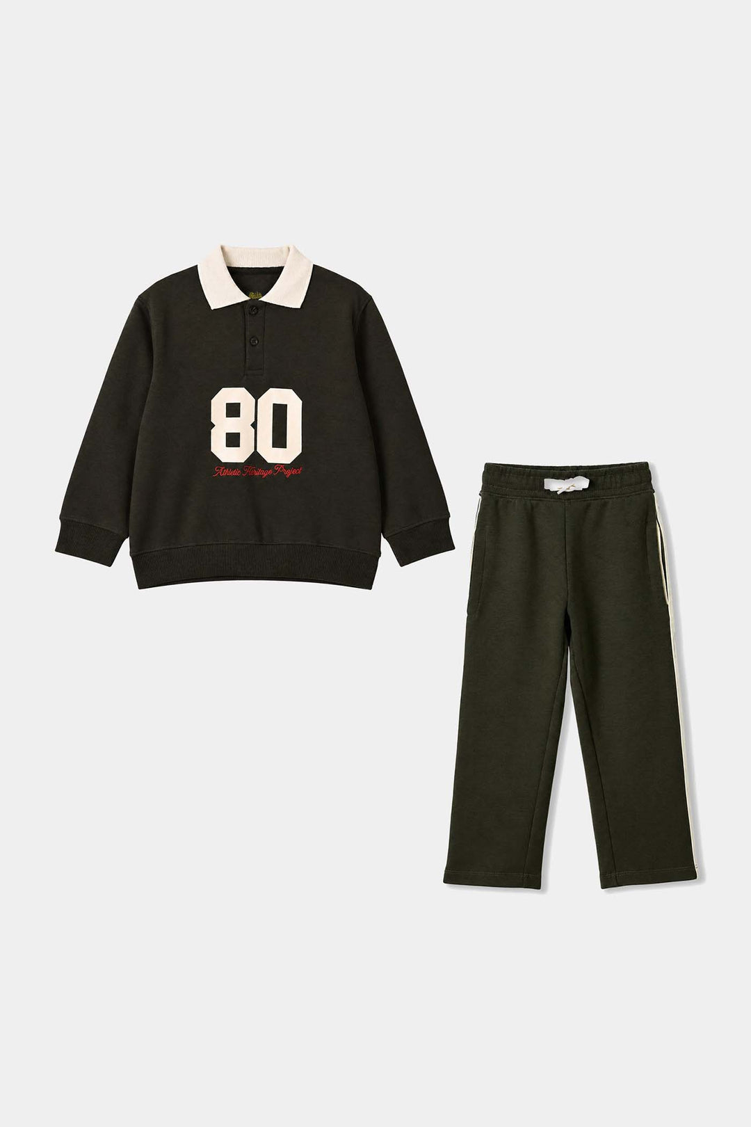 Boys Cotton Interlock 2Pcs Suit 80-Green