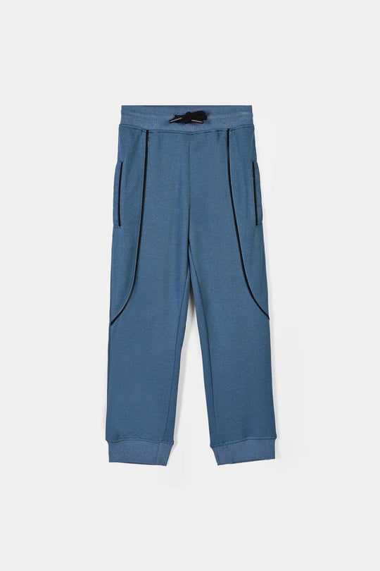 Boys Cotton Interlock 2 Pcs Suit Goal Area 1-BLUE