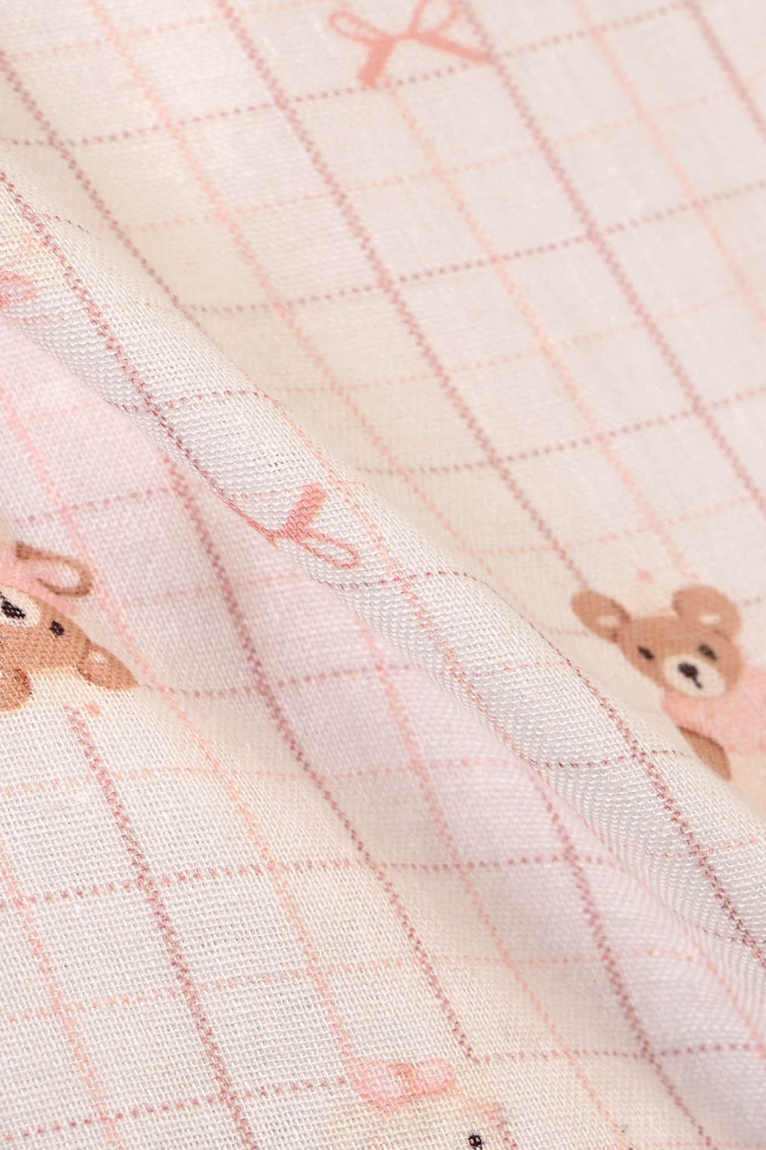 Girls Linen Viscose Nightwear-Teddy-Off.White
