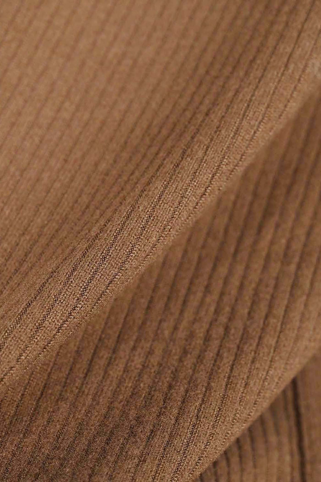 Boys 2x1 Rib T-Shirt Mock Neck - Brown