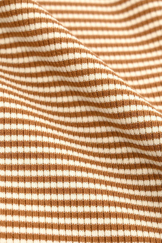 Boys 2x1 Rib T-Shirt F/S Real Skaters-BROWN