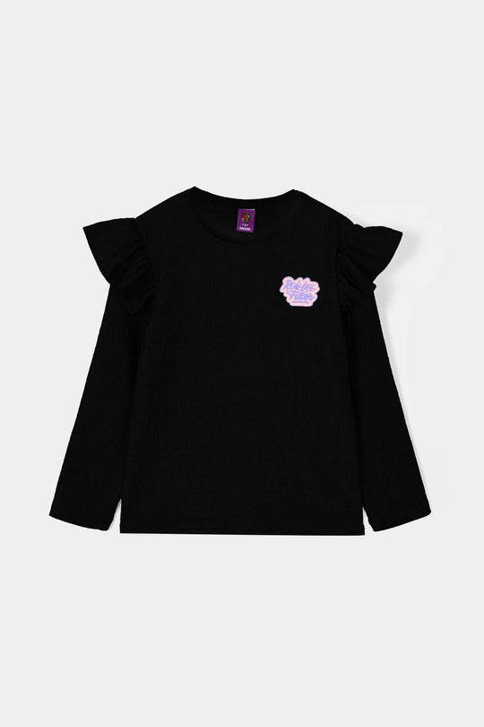 Girls Lycra Jersey T-Shirt Filter - BLACK