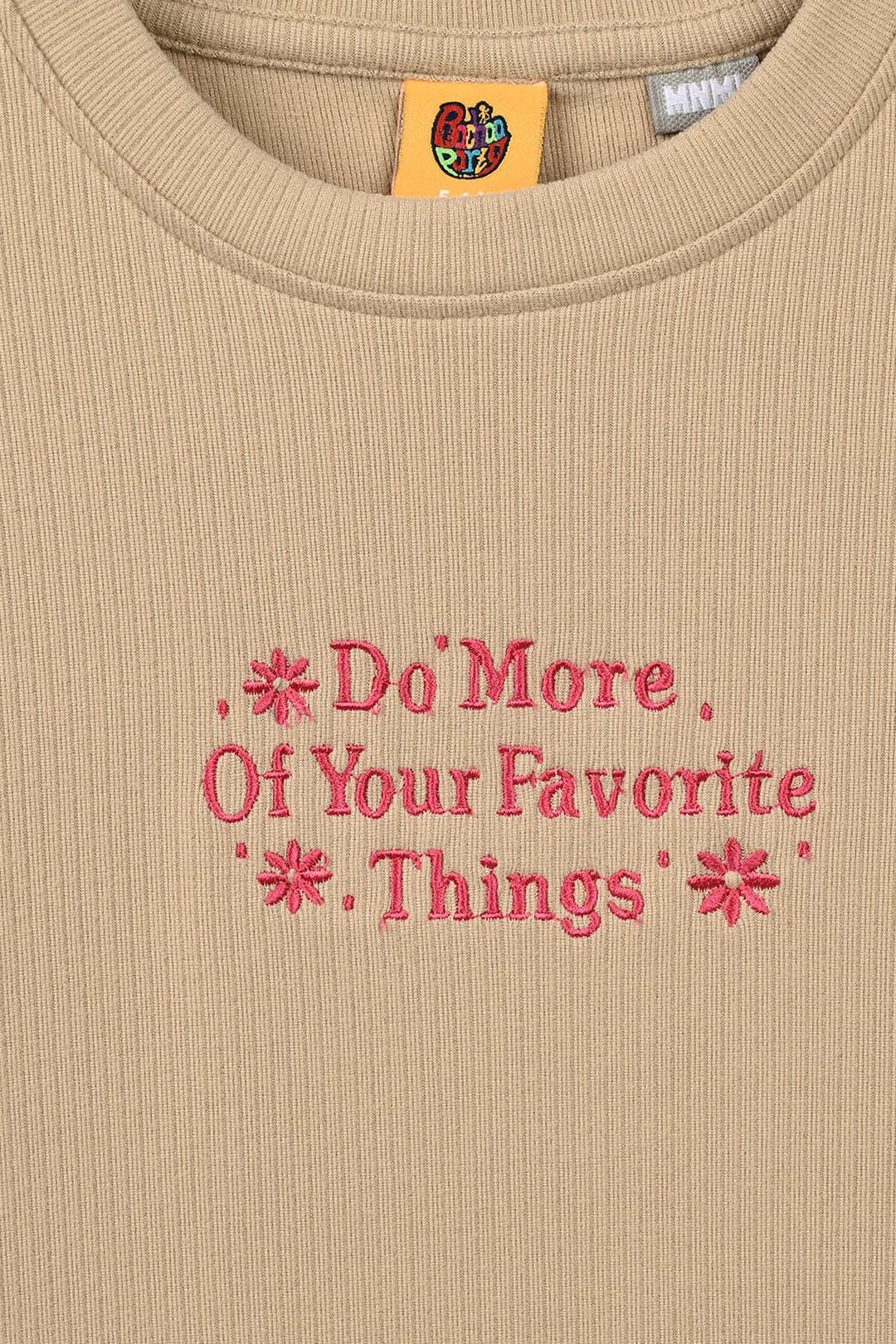 Girls 2x1 Rib T-Shirt Do More - Brown