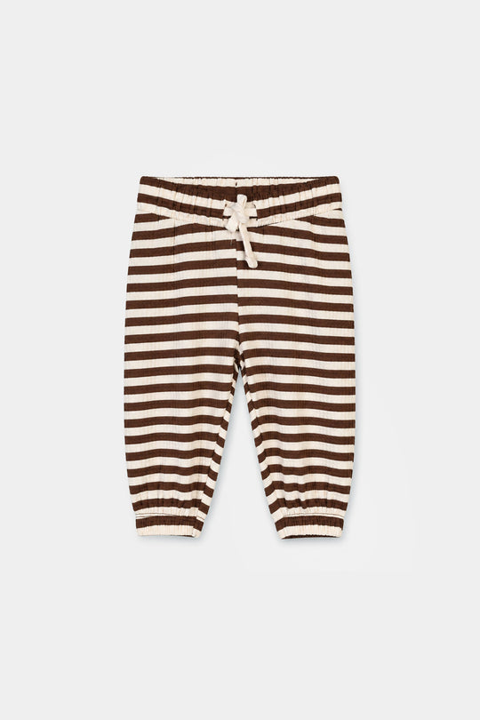 Infant Boys Cotton Terry 2Pcs Suit Stripes-BROWN