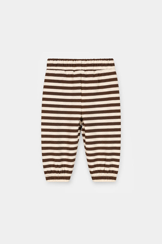 Infant Boys Cotton Terry 2Pcs Suit Stripes-BROWN