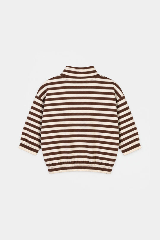 Infant Boys Cotton Terry 2Pcs Suit Stripes-BROWN