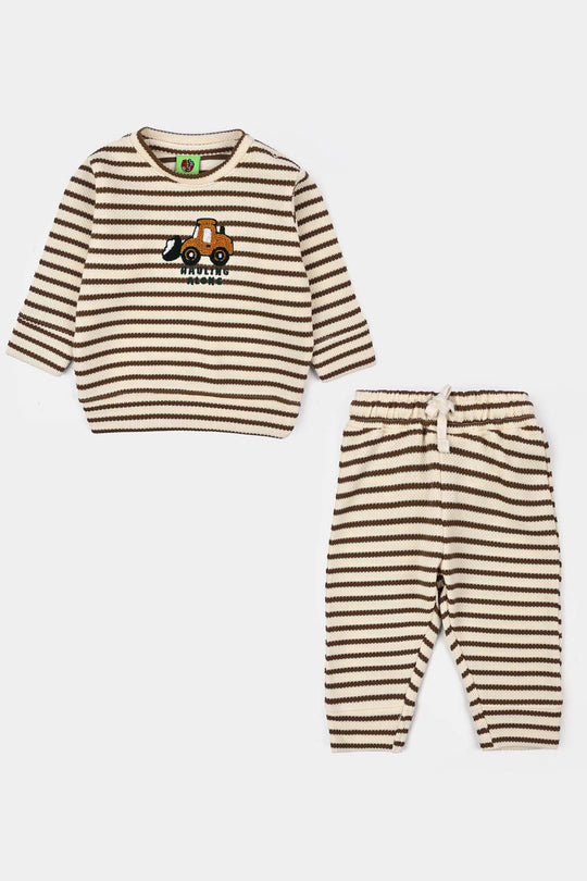 Infant Boys 2x1 Rib 2 Pcs Suit Hauling Alone - Stripes