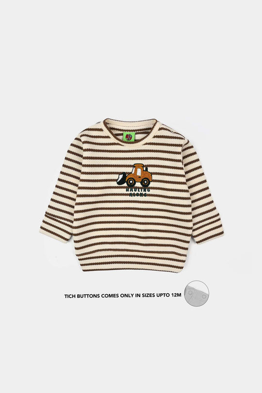 Infant Boys 2x1 Rib 2 Pcs Suit Hauling Alone - Stripes