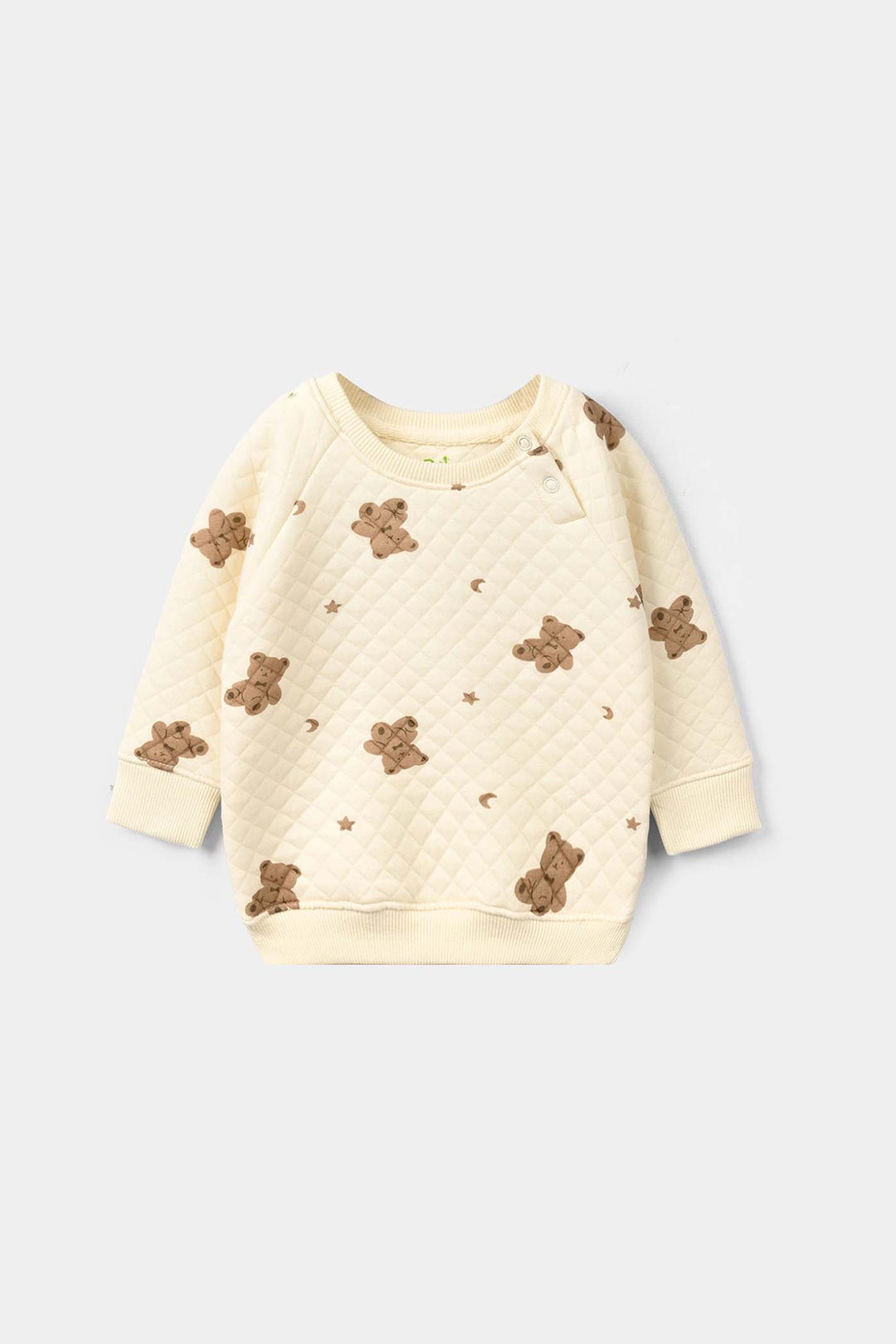 Infant Boys Quilted 2 Pcs Suit Teddy - Off White