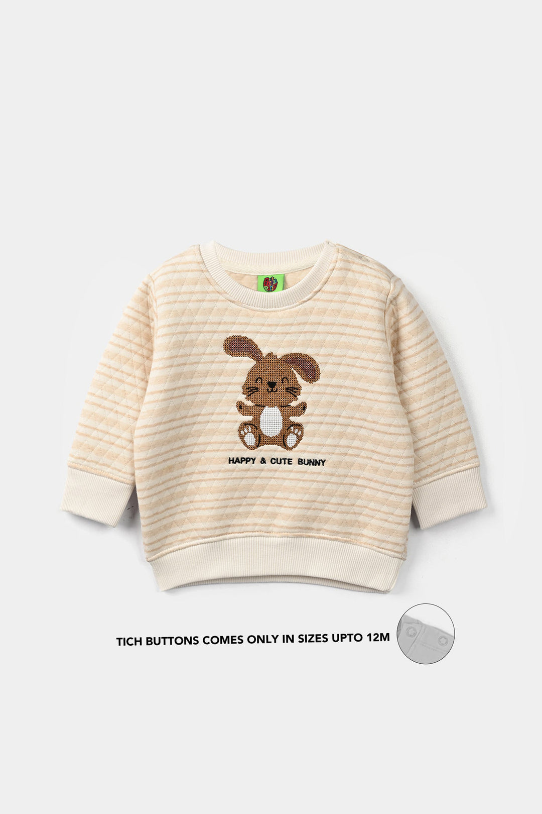 Infant Boys Quilted 2 Pcs Suit Cute Bunny - Off White