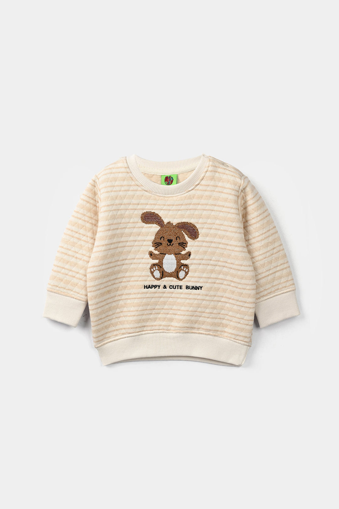 Infant Boys Quilted 2 Pcs Suit Cute Bunny - Off White