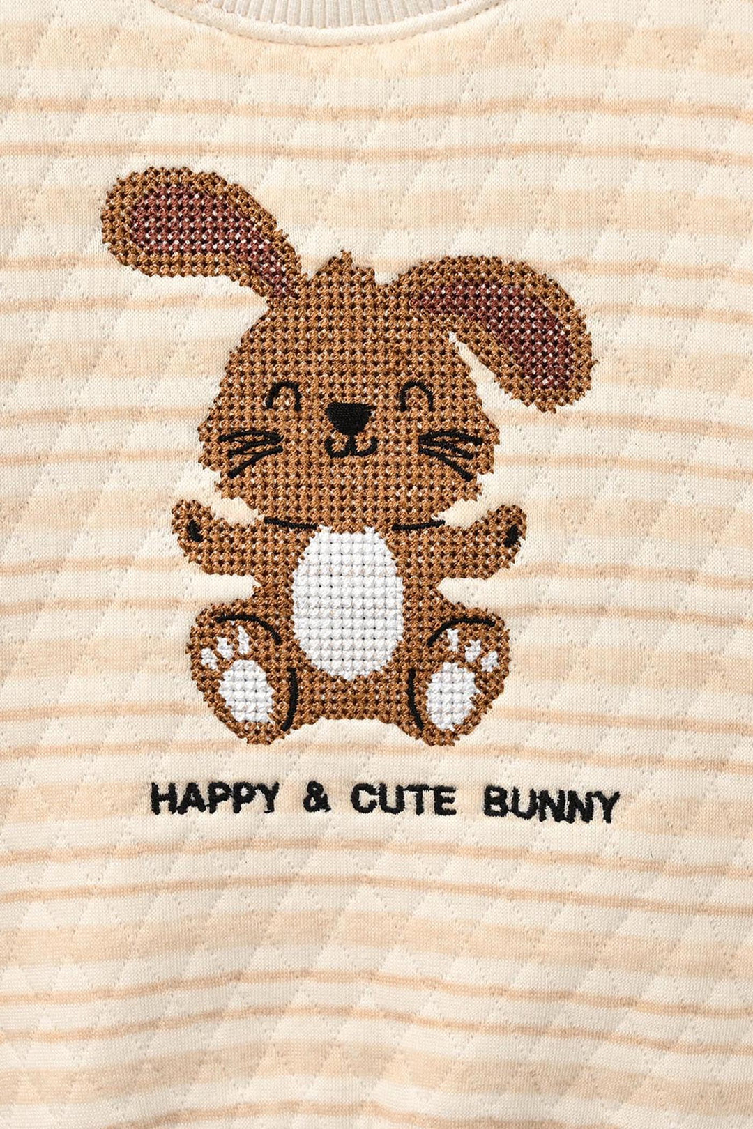 Infant Boys Quilted 2 Pcs Suit Cute Bunny - Off White