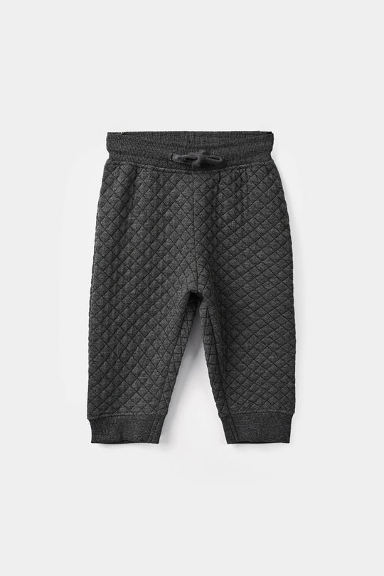 Infant Boys Quilted 2 Pcs Suit Happy Dino - Grey