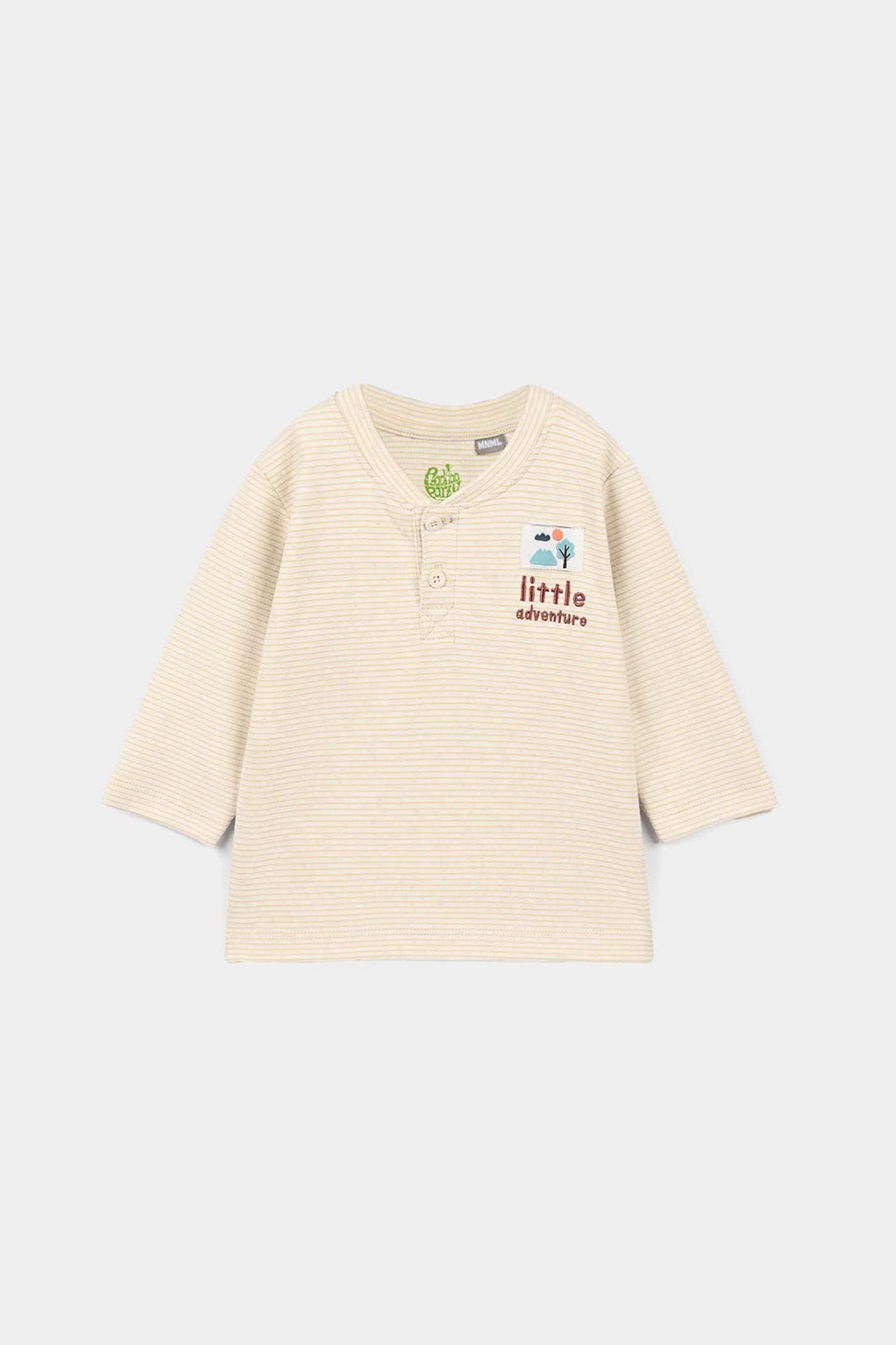 Infant Boys Yarn Dyed 2 Pcs Suit Little Explorer - Off White