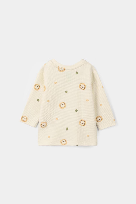 Infant Boys Thermal 2Pcs Suit Roar Me- Off-White