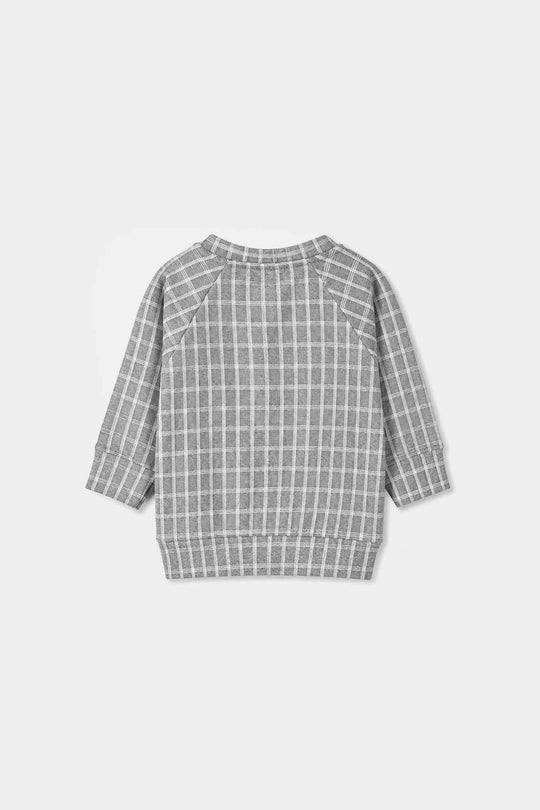 Infant Boys Cotton Jersey 2Pcs Suit Checkered-GREY