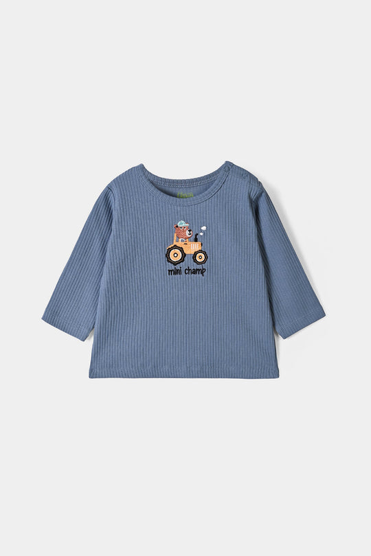 Infant Boys Lycra Jersey T-Shirt Mini Champ-BLUE