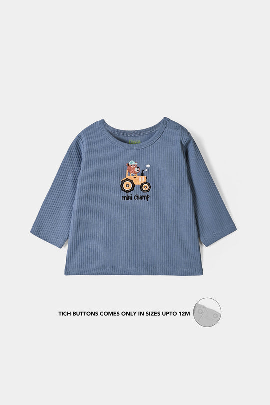 Infant Boys Lycra Jersey T-Shirt Mini Champ-BLUE