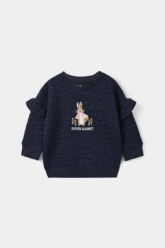 Infant Girls Cotton Interlock 2 Pcs Suit Peter Rabbit - Blue