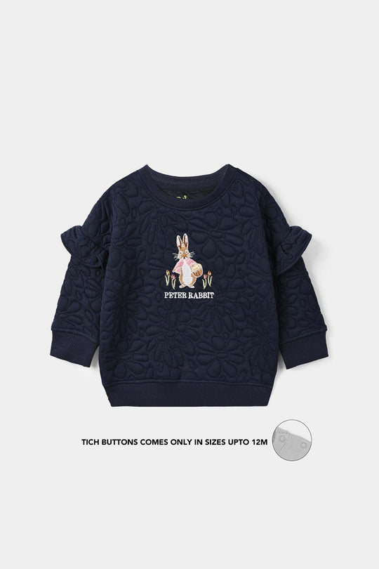 Infant Girls Cotton Interlock 2 Pcs Suit Peter Rabbit - Blue
