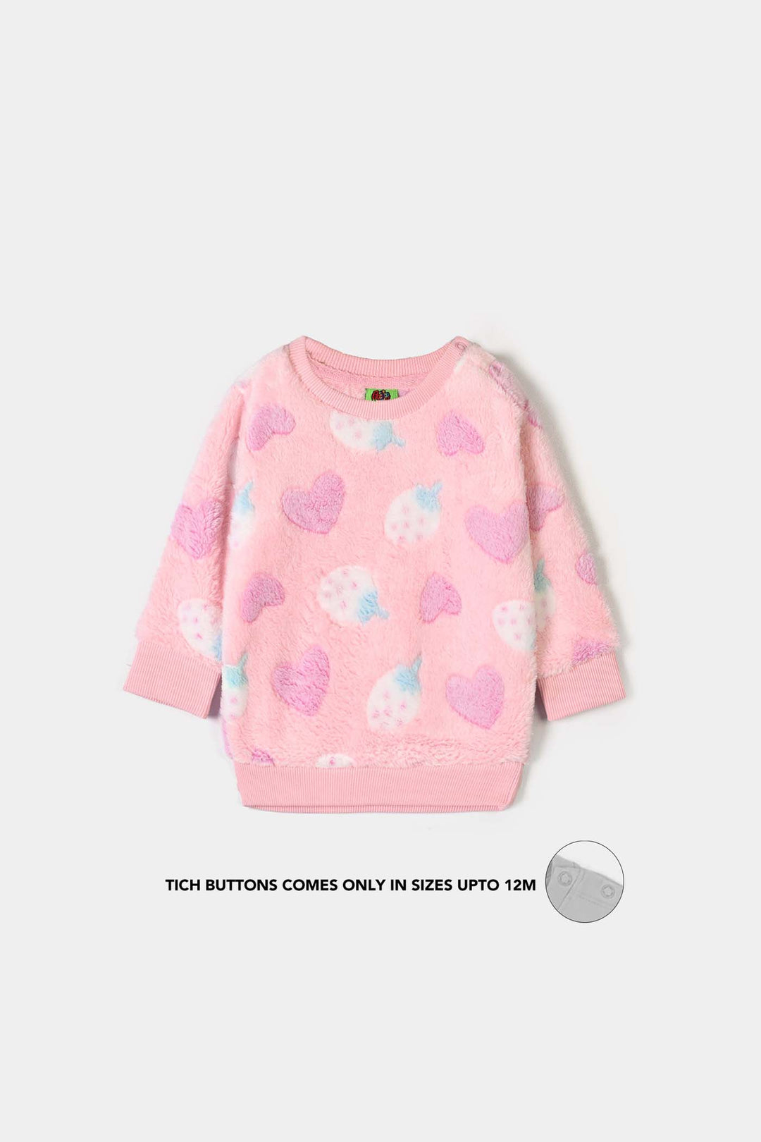 Infant Girls Sherpa 2Pcs Suit Strawberry - PINK