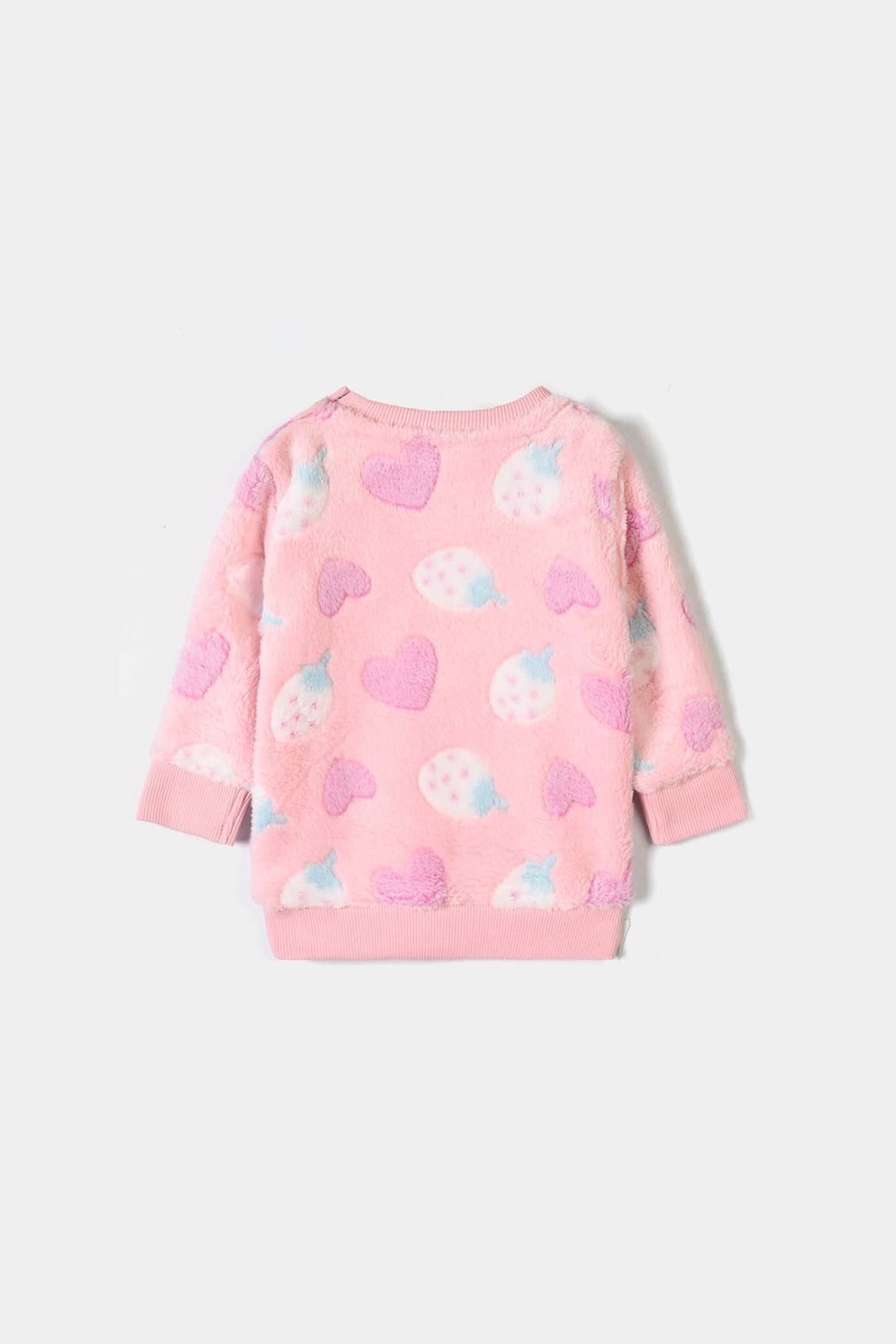 Infant Girls Sherpa 2Pcs Suit Strawberry - PINK