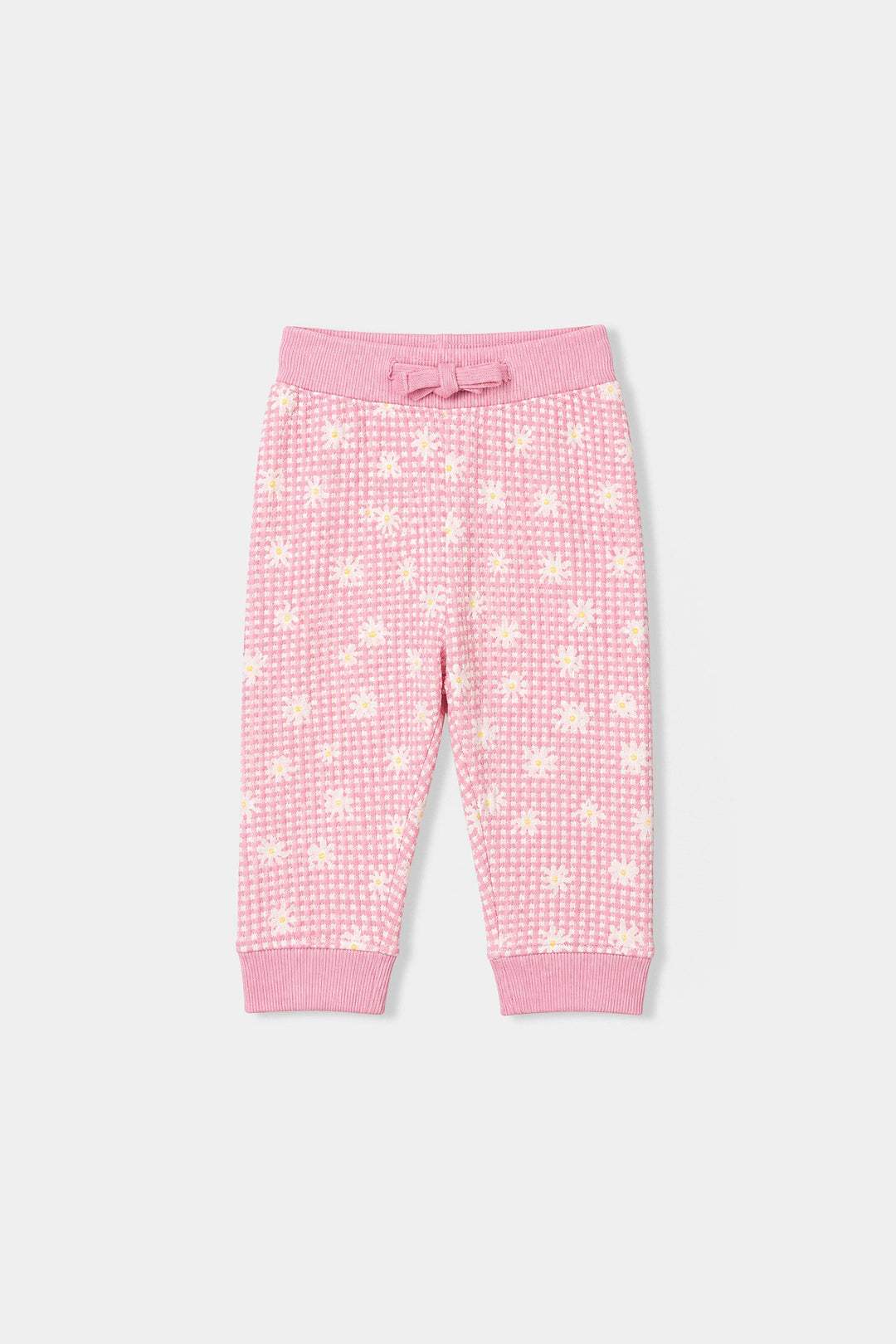 Infant Girls Cotton Jersey 2Pcs Suit Daisy-Pink