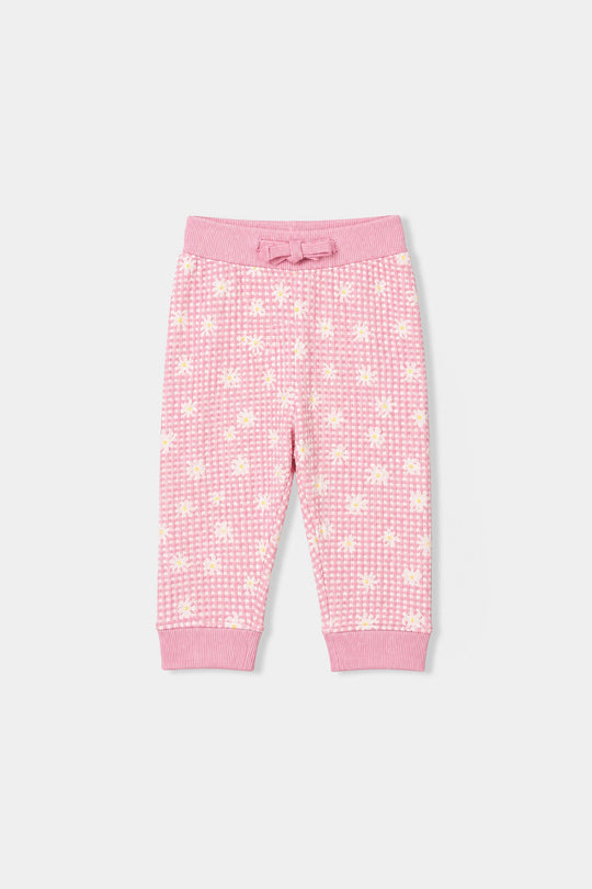Infant Girls Cotton Jersey 2Pcs Suit Daisy-Pink
