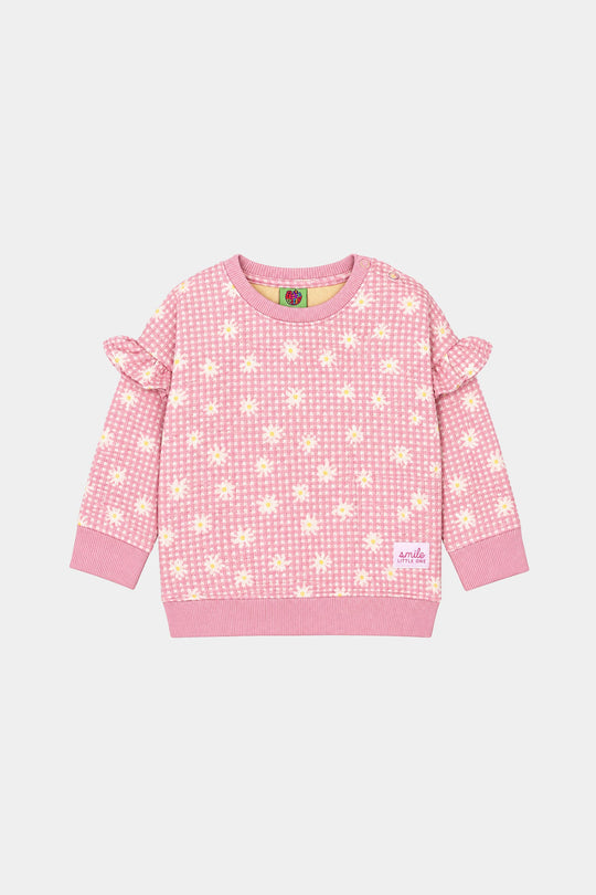 Infant Girls Cotton Jersey 2Pcs Suit Daisy-Pink