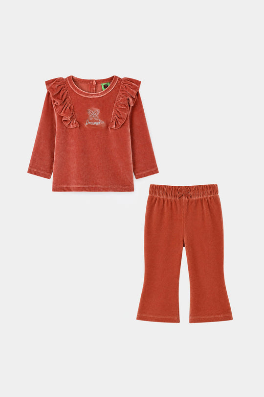 Infant Girls Velvet 2Pcs Suit Snowflakes