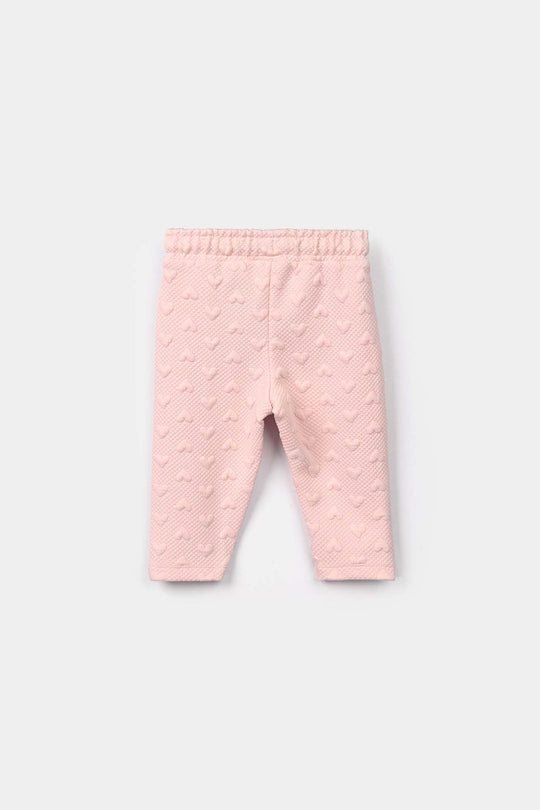 Infant Girls Quilted 2 Pcs Suit Hearts - Pink