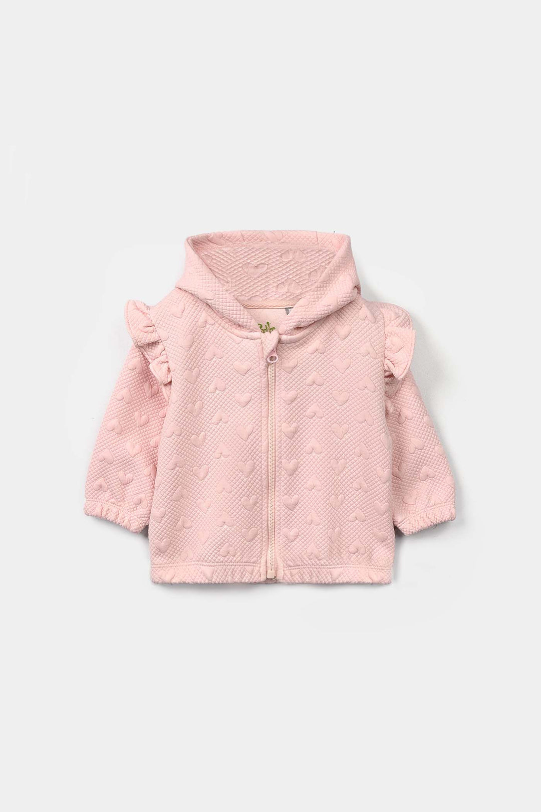 Infant Girls Quilted 2 Pcs Suit Hearts - Pink