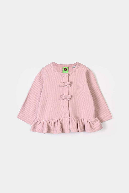 Infant Girls Ottoman 2Pcs Suit Layered Frill-PINK