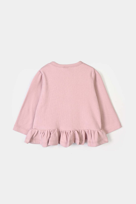 Infant Girls Ottoman 2Pcs Suit Layered Frill-PINK