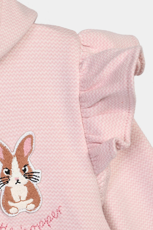 Infant Girls Cotton Jersey 2Pcs Suit Bunny-Pink