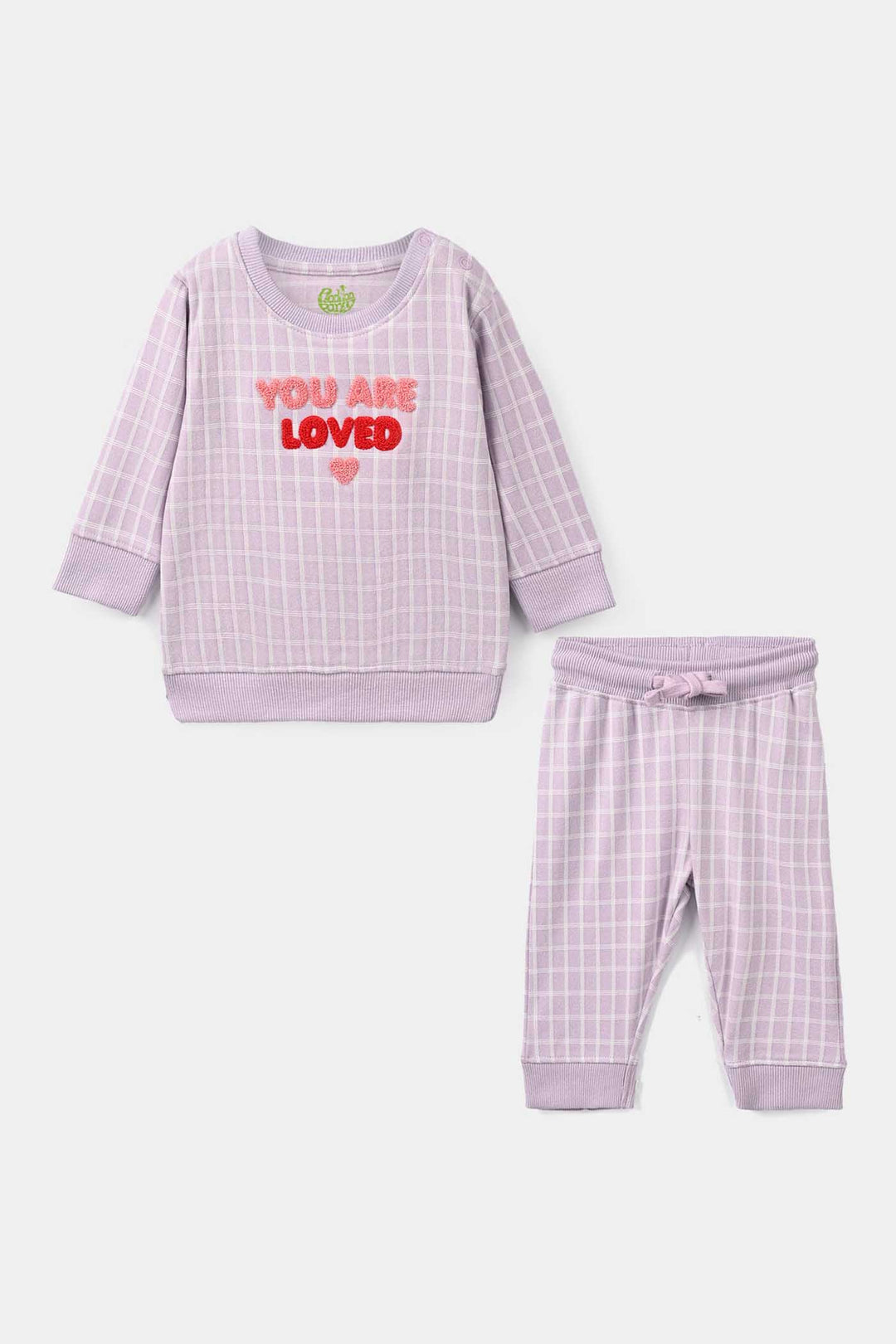 Infant Girls Cotton Jersey 2 Pcs Suit Lilac - Purple