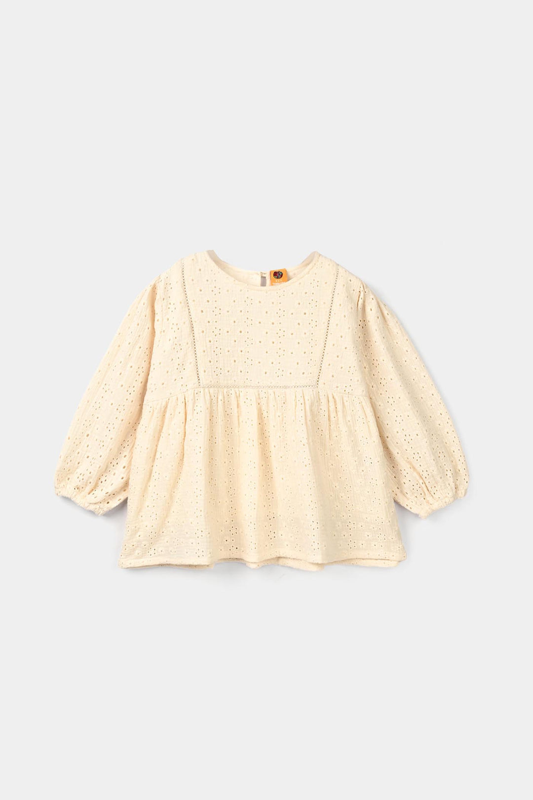 Girls Gauze Emb Top Wild Flower-Off White