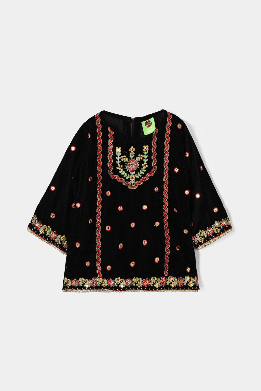 Infant Girls Velvet 2Pcs Dilnaz - BLACK