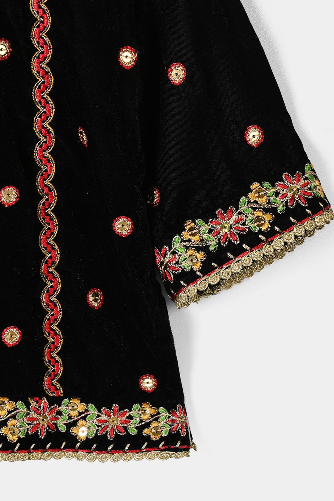 Infant Girls Velvet 2Pcs Dilnaz - BLACK