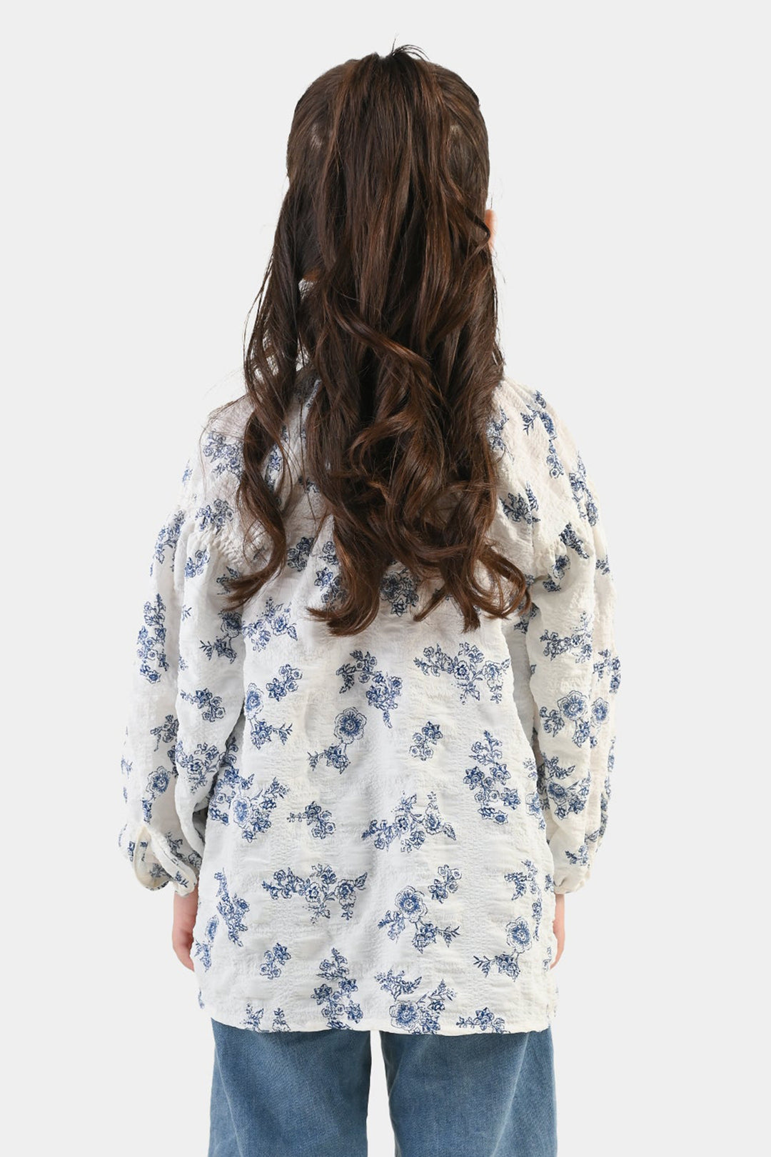 Girls Polyester Casual Top Vintage - WHITE