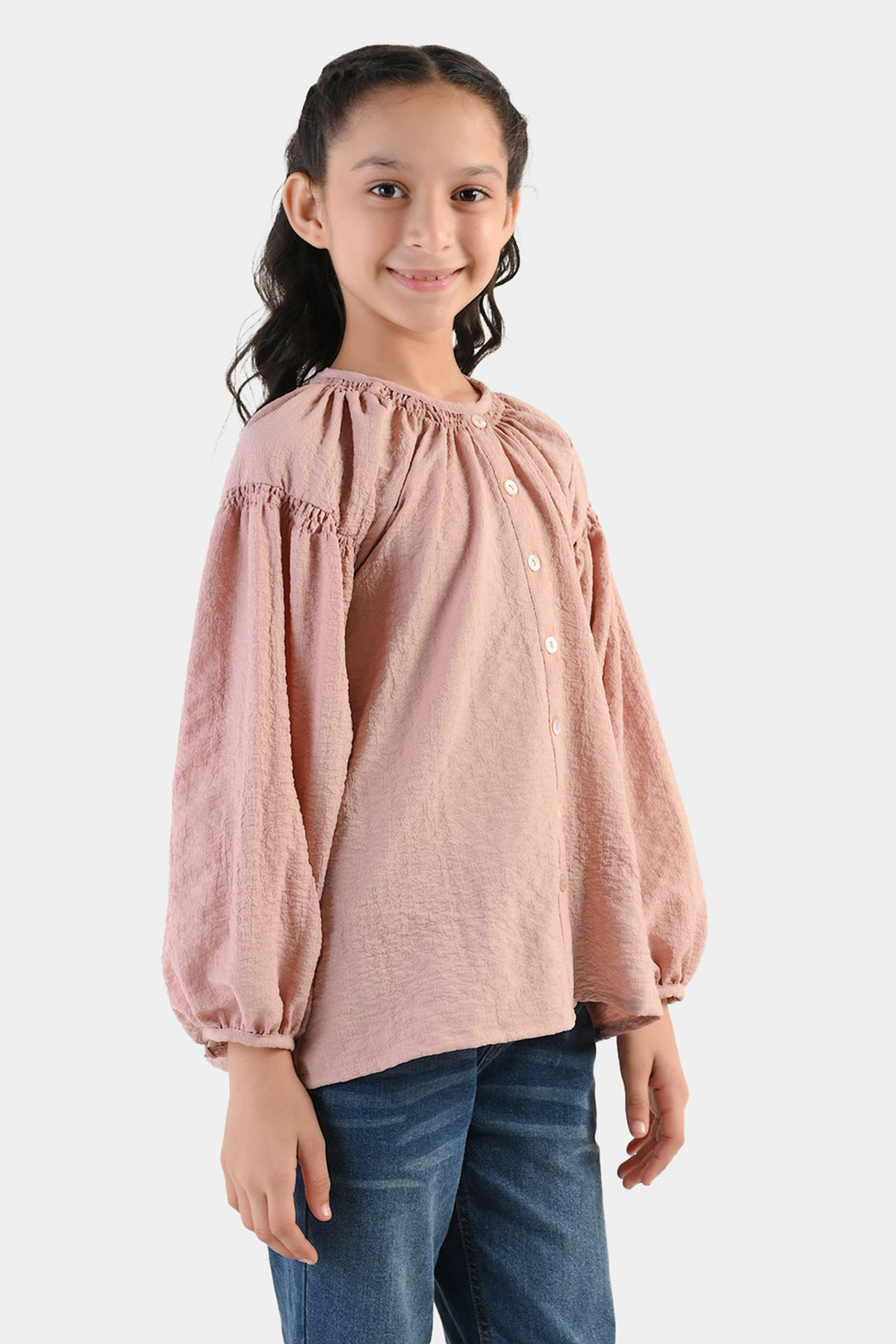 Girls Polyester Casual Top Rose