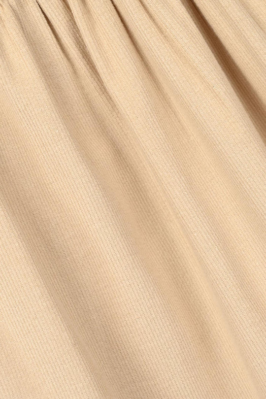 Girls Corduroy Emb Frock Vanilla - BEIGE