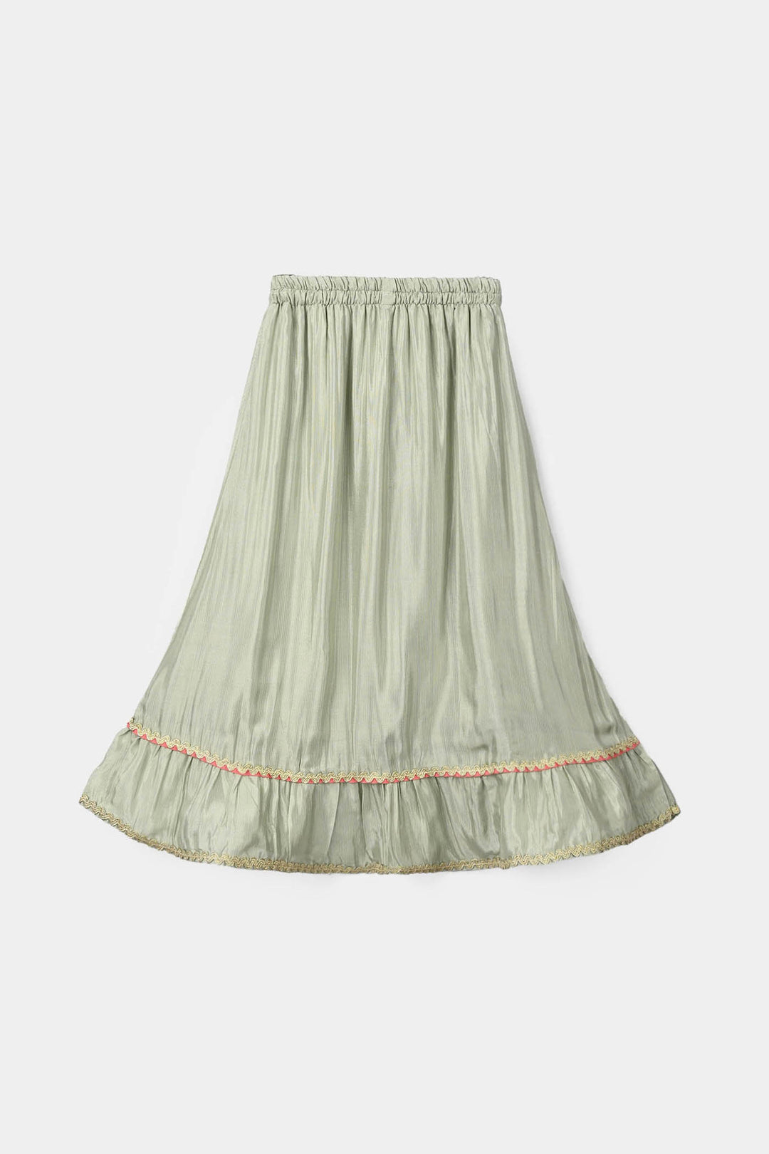Infant Girls Raw Silk 2 Pcs Boondi - Grape Green