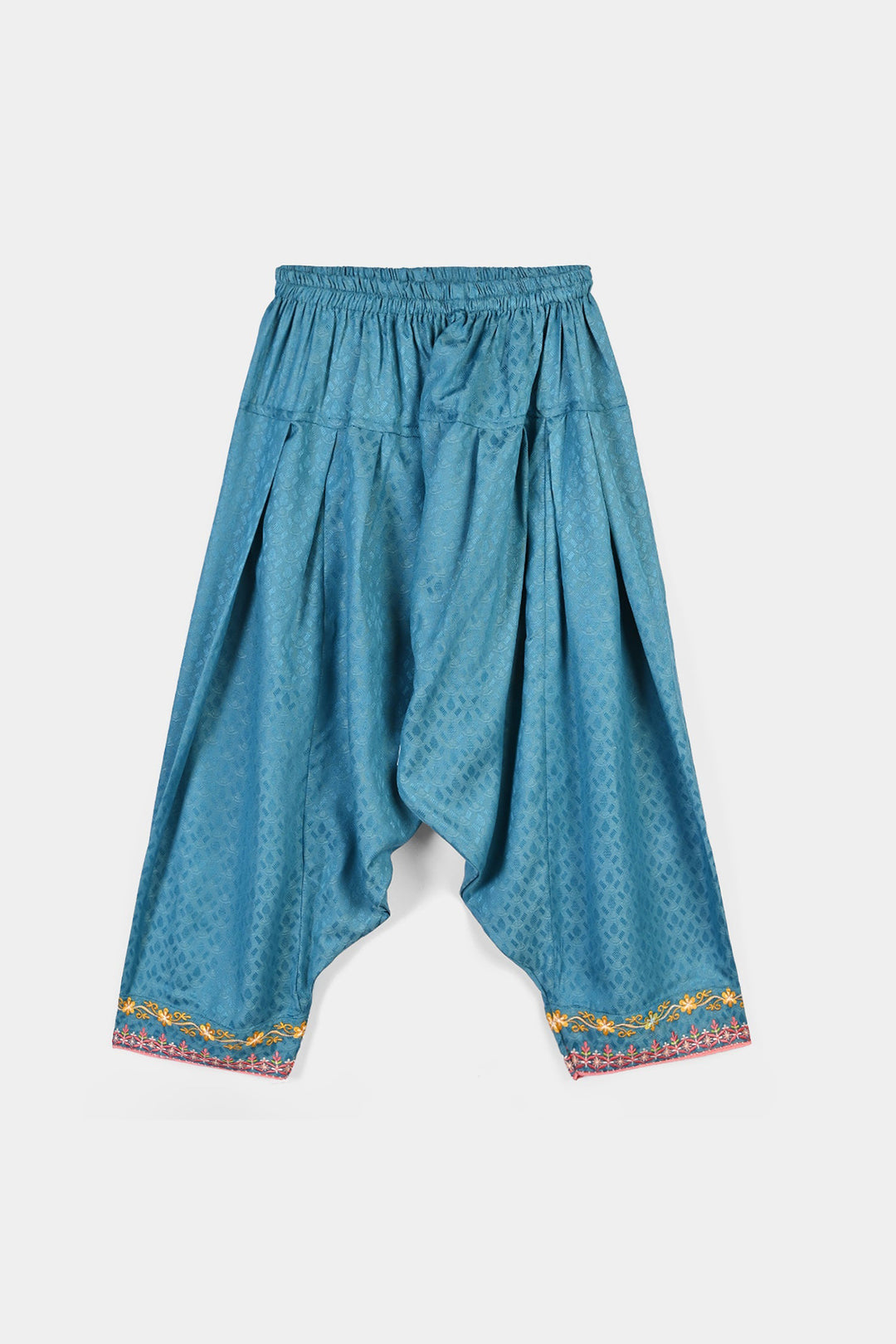 Girls Jacquard Emb 2Pcs Flower Waves-Teal