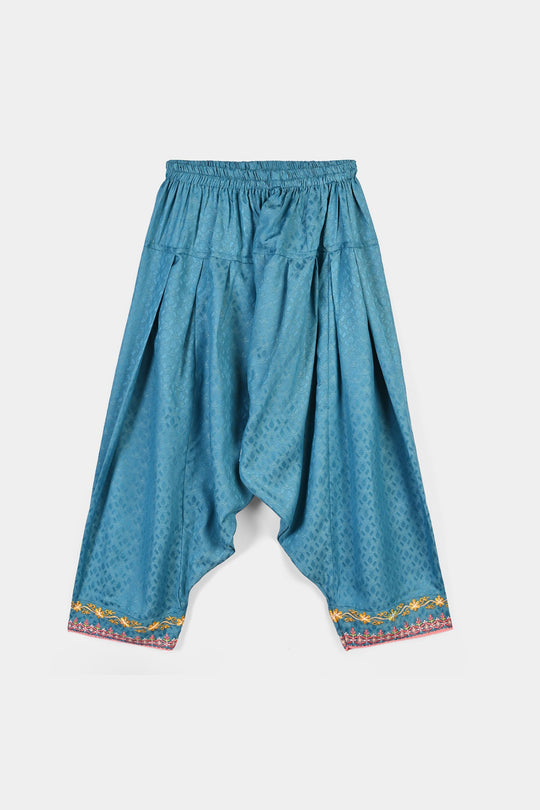 Girls Jacquard Emb 2Pcs Flower Waves-Teal